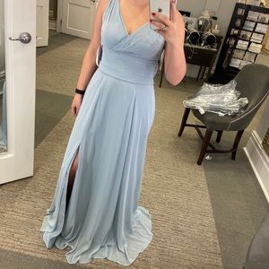 Dusty Blue dress from David’s Bridal